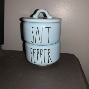 Rae Dunn baby blue  salt and pepper stacker